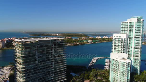 Miami Beach görünümü ve hükümet kesme benzetimi — Stok video