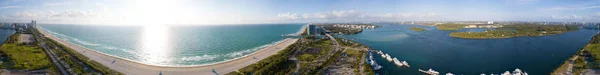 Aerial panorama Haulover Beach Miami Florida — Stock Photo, Image