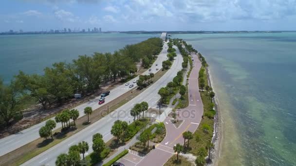 Imágenes aéreas de drones de Key Biscayne Miami FL 4k 60p — Vídeos de Stock