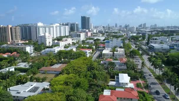 迈阿密海滩住宅分区天线视频 4 k 60 p — 图库视频影像