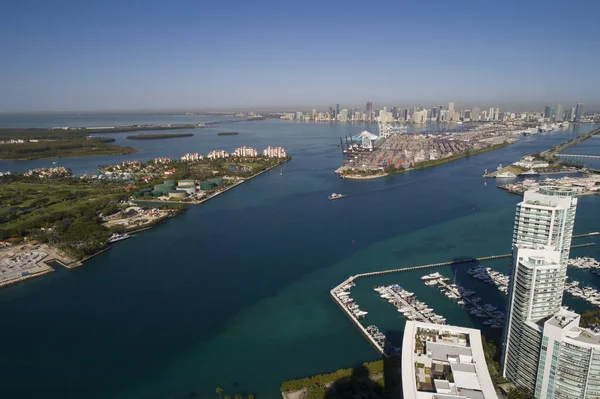 Hava geniş açı resim Miami Beach — Stok fotoğraf