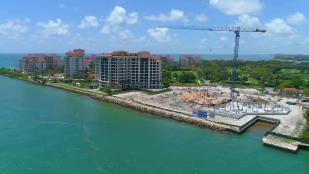 Bouw Fisher Island Miami Beach 4k 60p — Stockvideo