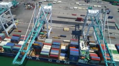 Port Miami Hava video 4 k 60 p geçen helikopter