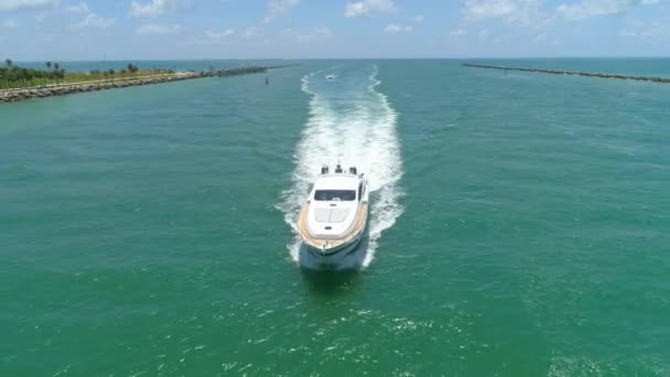 Drone yacht aerea Miami Beach 60p — Video Stock