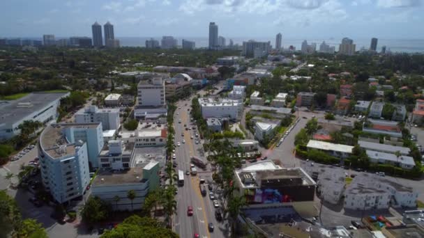 Aerial video av Arthur Godfrey Road Miami Beach — Stockvideo