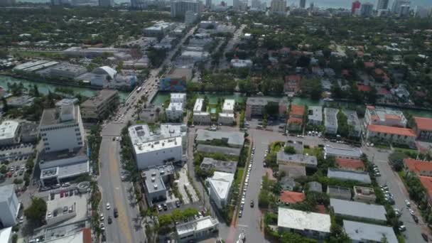 Luchtfoto video van Arthur Godfrey Road Miami Beach — Stockvideo