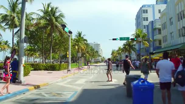 Městské víkend Memorial Day Miami Beach pohybu videa — Stock video