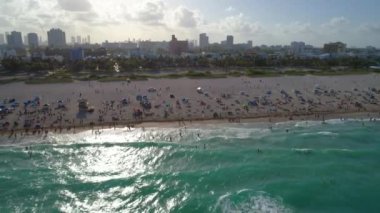 Yavaş hareket hava tur Miami Beach anıt hafta sonu