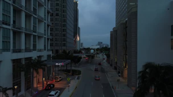 Downtown Miami Biscayne mulet moln — Stockvideo