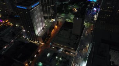 Gece gök olayları robot video Flagler Street Downtown Miami 
