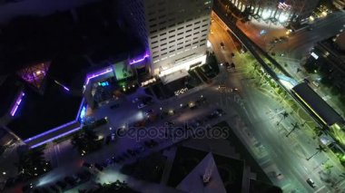  Downtown Miami Hava dron geceleri video