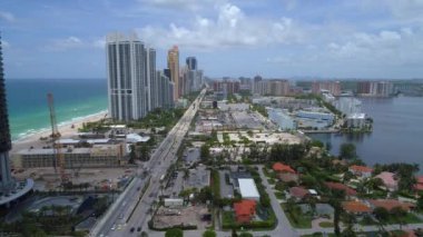 Geriye doğru hava uçuş Sunny Isles Beach Fl 4 k robot 30p