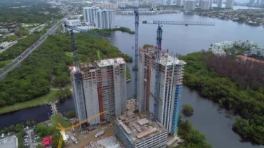 Drone yörünge havadan görüntüleri şantiye