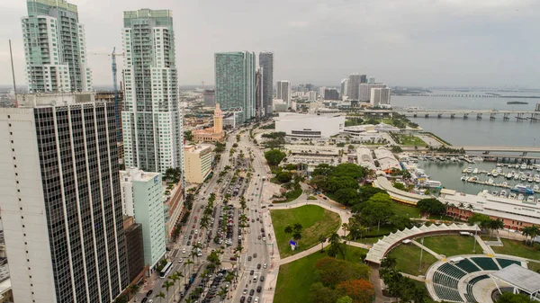 Downtown Miami Bayfront Park Biscayne och Bayside — Stockfoto