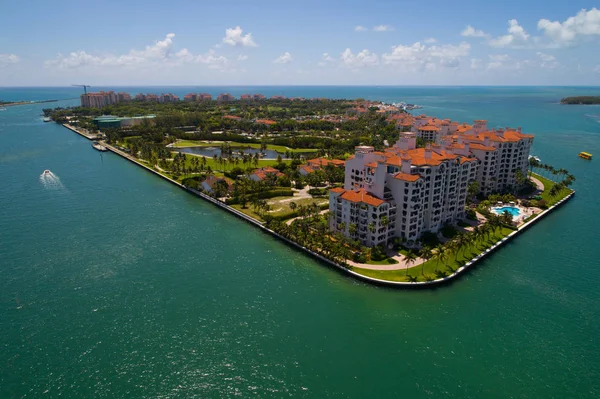 Letecký snímek Fisher Island — Stock fotografie