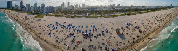 Immagine aerea panoramica di Miami BEach Memorial Day Weekend — Foto Stock