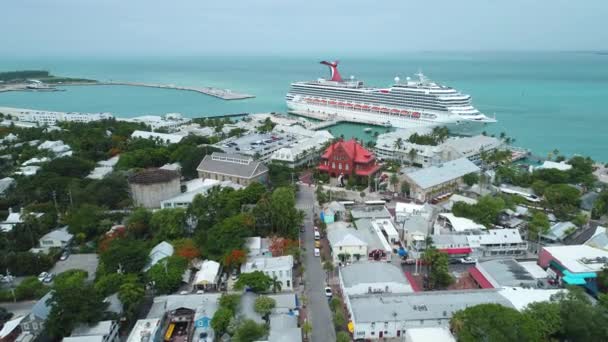 Key West Florida y el puerto buque de la ciudad vieja 4k 30p — Vídeo de stock