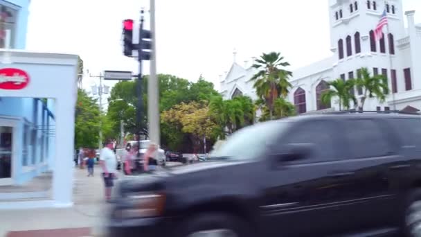 Out of the window view Key West Duval Street — Stock Video