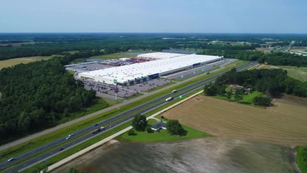 Aerial estableciendo salas de tiro para ir Dunn NC USA — Vídeos de Stock