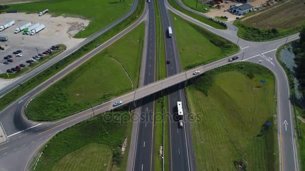 Luchtfoto onthullen I95 Interstate highway North Carolina — Stockvideo