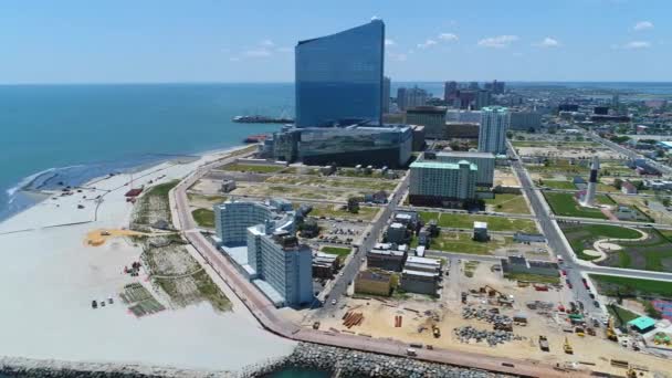 Atlantic City boardwalk budowlane — Wideo stockowe