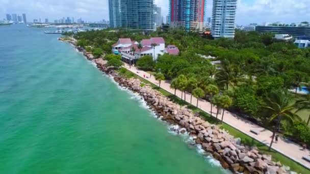 South Pointe Park Miami Beach Florida destino de viaje — Vídeos de Stock