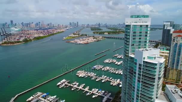 Miami Beach Bay Marina Highrise condominiums — Video
