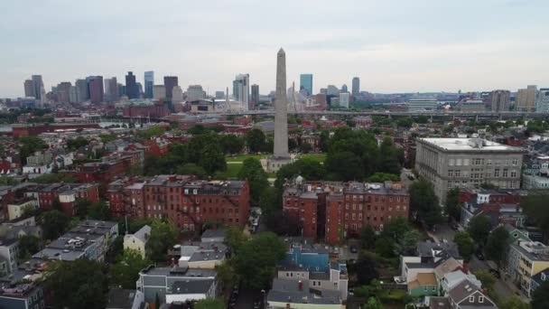 Bunker Hill Monumento Charlestown Massachusetts drone tour — Vídeo de Stock