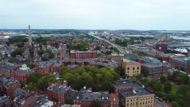 Denkmal für Boston und Bunkerberg in Charlestown — Stockvideo