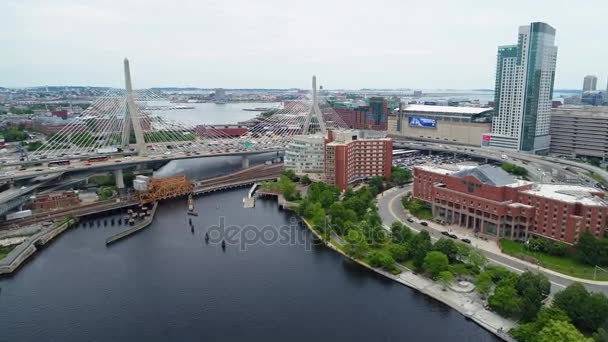 Luchtfoto Videorondleiding Boston Massachusetts Usa — Stockvideo