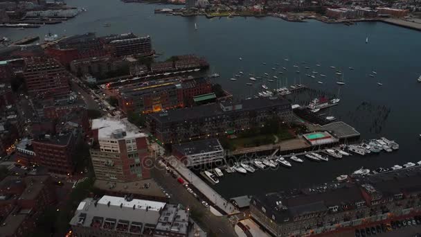 Boston fishermans wharf harbor 4k — Stock videók