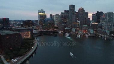 Hava alacakaranlık Boston Downtown 4k 24p