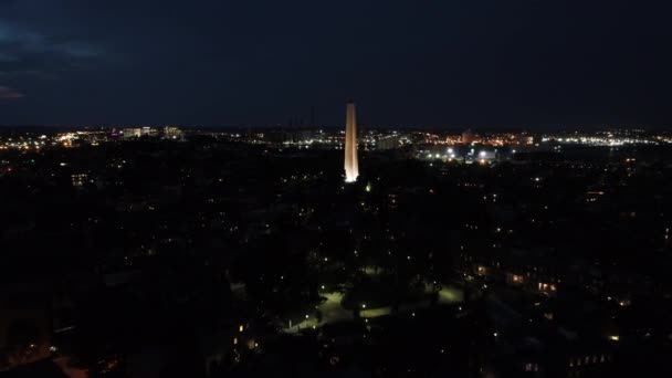 Bunker Hill Monument di notte — Video Stock