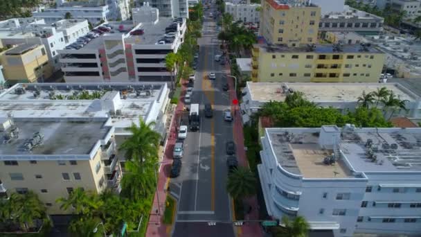 Luchtfoto onthullen Miami Beach beeldmateriaal drone 4k — Stockvideo