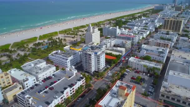 Anteni South Beach Miami Collins Avenue 4k — Stok video