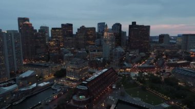 Gece uçağı hava video Boston 4k