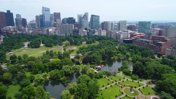 Drohnenvideo Boston Common und Innenstadt — Stockvideo