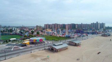 Coney Island Beach Boardwalk New York 4k