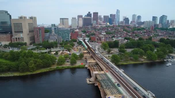 Drone антена, відео Бостон-Коммон та центру міста — стокове відео