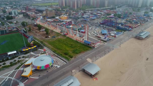 Coney Island Beach Boardwalk Nowy Jork 4k — Wideo stockowe