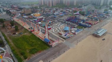Coney Island Beach Boardwalk New York 4k