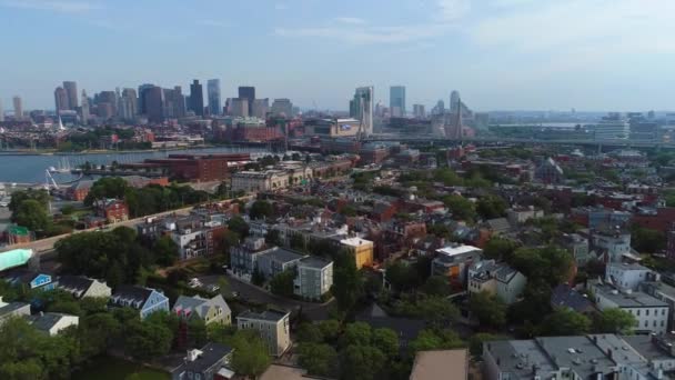 Charlestown, z widokiem na Downtown Boston 4k — Wideo stockowe