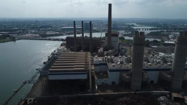 Drone industrial power plant 4k 60p — Stock Video