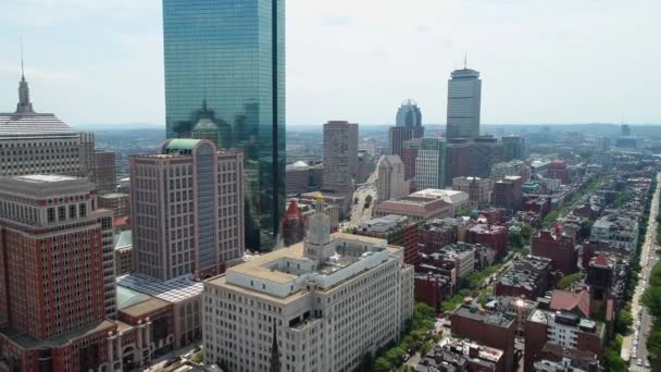Ustanawiającego zdjęcia lotnicze z Boston Downtown — Wideo stockowe