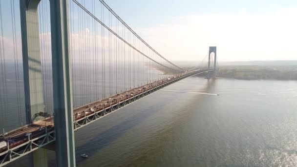 空中建立视频维拉萨诺大桥 — 图库视频影像