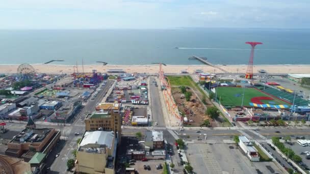 Drone de vídeo prores Coney Island 4k — Vídeos de Stock