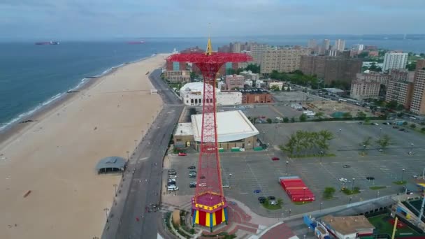 Spadochron skok na Coney Island 4k 60p prores — Wideo stockowe