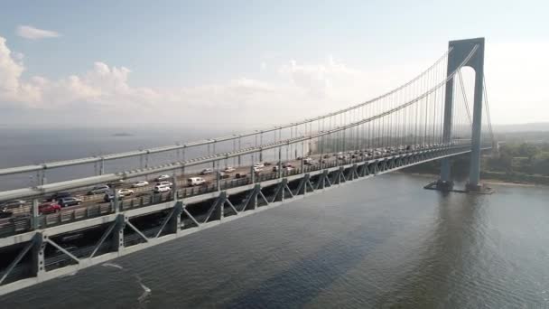 Aerial establishing video Verrazano Bridge — Stock Video