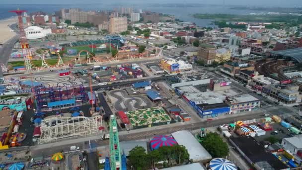 Parki rozrywki Coney Island 4k 60p — Wideo stockowe