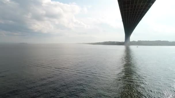 Воздушное видео Verrazano Bridge — стоковое видео